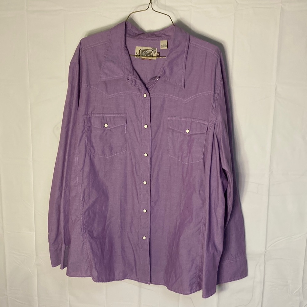 Schmidt vintage purple western pearl snap 3X